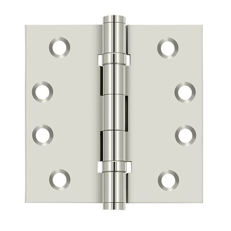 Deltana Bright Nickel Door and Butt Hinge, Holes per Leaf: 4 DSB4B14