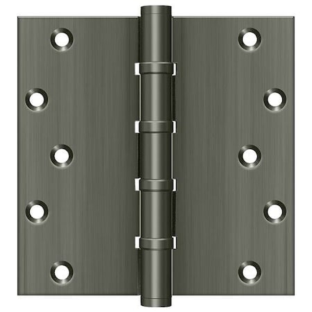 Deltana Antique Nickel Square Ball Bearing Hinge, Holes per Leaf: 5 DSB66BB15A