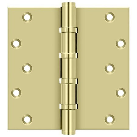 Deltana Bright Brass Door and Butt Hinge, Holes per Leaf: 5 DSB66BB3-UNL