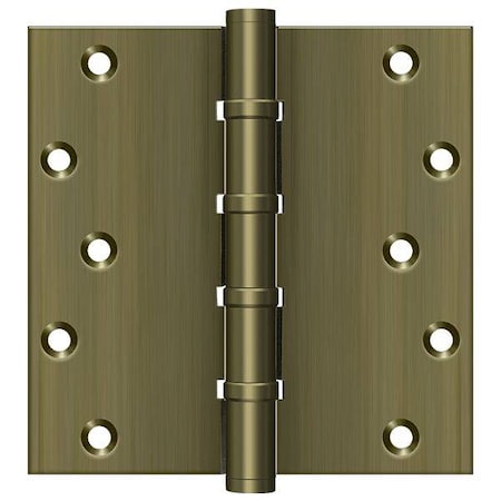 Deltana Antique Brass Square Ball Bearing Hinge, Holes per Leaf: 5 DSB66BB5