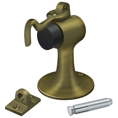 Deltana Cement Floor Mount Bumper With Holder Antique Brass DSF444U5