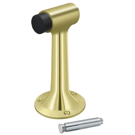 Deltana Floor Mount, 6" Bumper, Heavy Duty Bright Brass DSF600U3