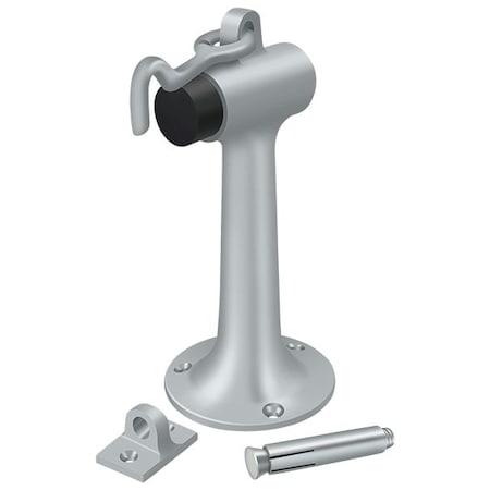 Deltana Floor Mount, 6" Bumper With Hook & Eye, Heavy Duty Satin Chrome DSF630U26D