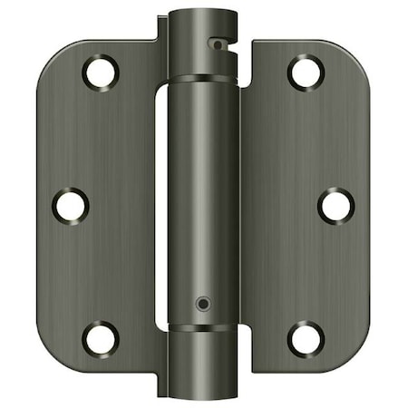 Deltana Antique Nickel Spring Hinge, Holes per Leaf: 3 DSH35R515A