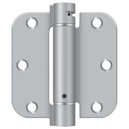 Deltana Satin Chrome Spring Hinge, Holes per Leaf: 3 DSH35R526D