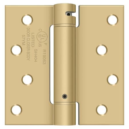 Deltana Satin Brass Spring Hinge, Holes per Leaf: 4 DSH44U4