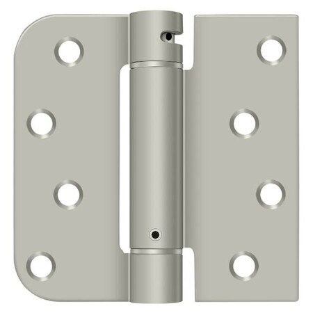 Deltana Left Hand 4" X 4" 5/8" Radius By Square Spring Hinge Satin Nickel DSH4SR515-LH