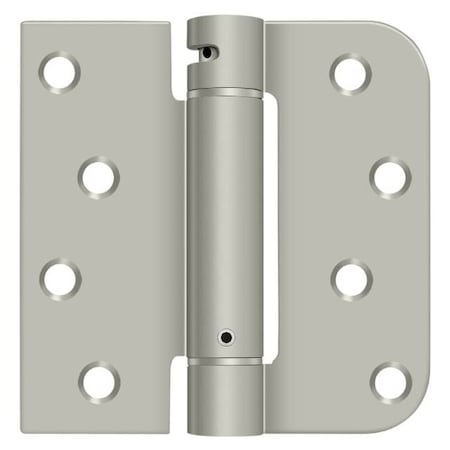 Deltana Right Hand 4" X 4" 5/8" Radius By Square Spring Hinge Satin Nickel DSH4SR515-RH