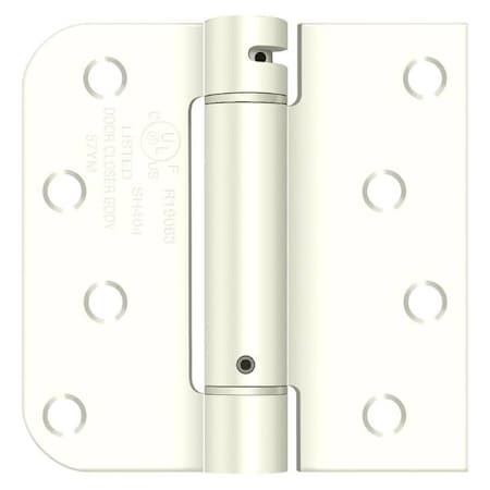 Deltana Left Hand 4" X 4" Square By 5/8" Round Spring Hinge Prime Coat DSH4SR5USPW-LH