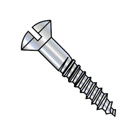 Zoro Select Wood Screw, #5, 1/2 in, Zinc Plated Carbon Steel Oval Head Slotted Drive, 10000 PK 0508DSO
