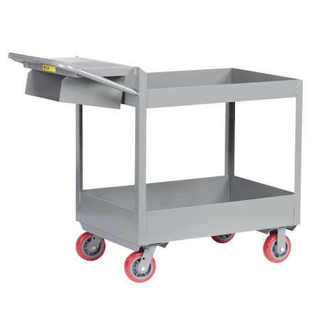 Little Giant Welded Deep Shelf Order Picking Cart, Steel, 3600 lb Load Capacity, 2 Shelves, 52 in L, 24 1/4 in W DS2436X126PYWSP