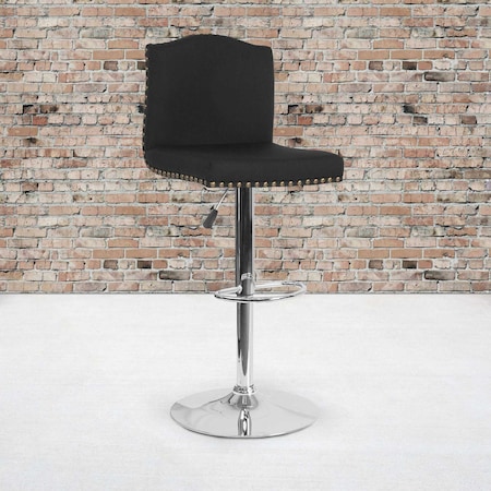 Flash Furniture Black Fabric Barstool DS-8111-BLK-F-GG