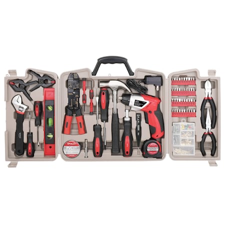 Apollo Tools Household Tool Kit, 161 Pcs, w/Lithium Bat DT0739