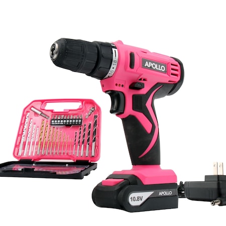 Apollo Tools 10.8 V Lithium-Ion Cordless Drill with 30 Piece Accessory Set DT4937P