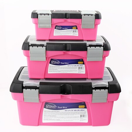Apollo Tools Tool Box - Pink 3pcs DT5005P