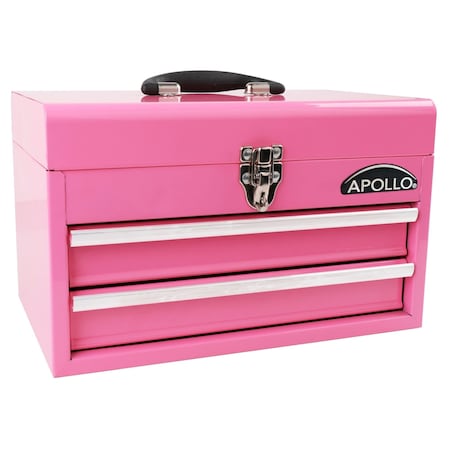 Apollo Tools Tool Box, Metal, Pink, 14 in W DT5010P