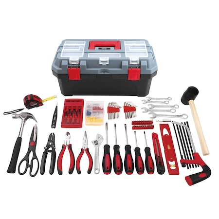 Apollo Tools Household Tool Kit, 170 Pieces, Red DT7103