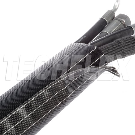 Techflex Cable Sleeve, 4 in Inside Dia., 25 ft, Black DWG4.00BK