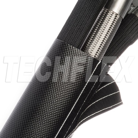 Techflex Cable Sleeve, 6 in Inside Dia., 25 ft, Black DWG6.00BK