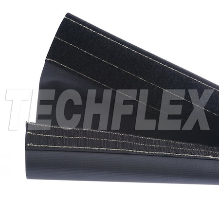 Techflex Cable Wrap, 6 in Inside Dia., 25 ft, Black DWT6.00BK