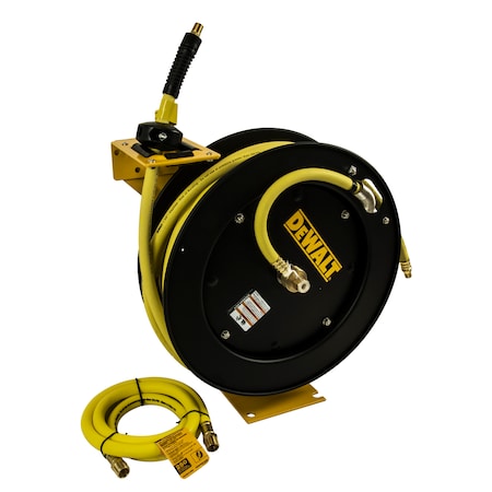 DEWALT Sngl Arm Hose Reel, Rubber, 3/8"x50 ft. DXCM024-0374