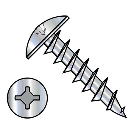 Zoro Select Wood Screw, #8, 7/16 in, Zinc Plated Steel Truss Head Phillips Drive, 10000 PK 0807DXT6