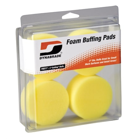 Dynabrade Yellow Foam Cutting Pads, 3" DYB76017