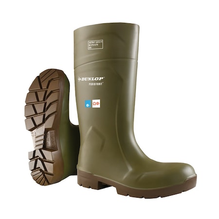 Dunlop Unisex Tall Rubber Boots, Steel Toe, Green, Men's 11, Women's 13 5183155