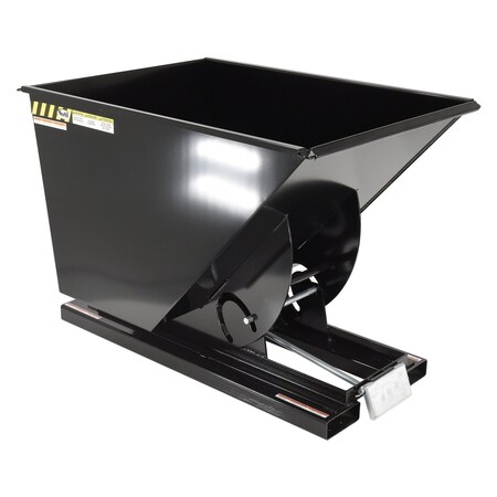 Vestil Light Duty Self-Dumping Hopper 1 Cubic Yard 2000 lb Black High Gloss D-100-LD-BLK-HG