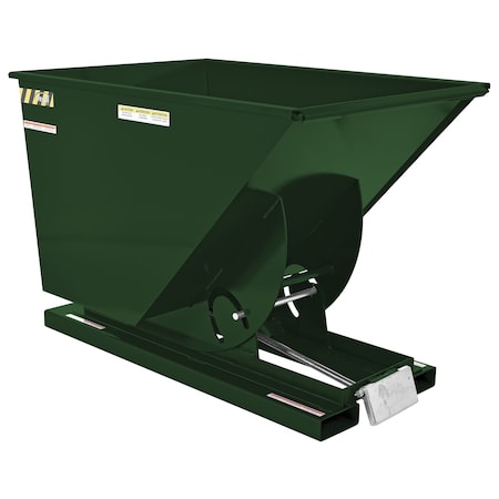 Vestil Light Duty Self-Dumping Hopper 1 Cubic Yard 2000 lb Hunter Green D-100-LD-GRN-H