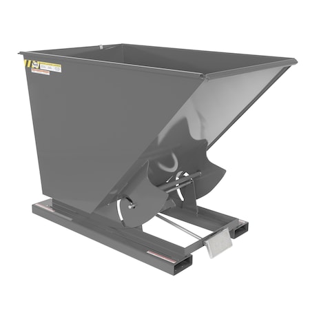 Vestil Heavy Duty Self-Dumping Hopper 1.5 Cubic Yard 6000 lb Gray D-150-HD-GY-SG