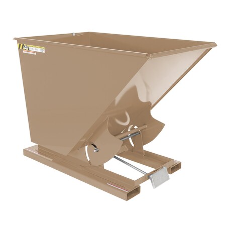 Vestil Light Duty Self-Dumping Hopper 1.5 Cubic Yard 2000 lb Khaki Tan D-150-LD-BRN-KT