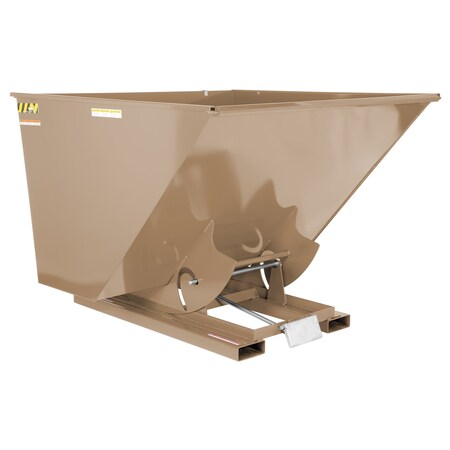 Vestil Heavy Duty Self-Dumping Hopper 2.5 Cubic Yard 6000 lb Khaki Tan D-250-HD-BRN-KT