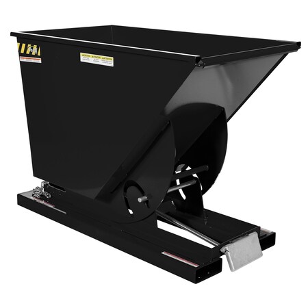 Vestil Heavy Duty Self-Dump Hopper .75 Cubic Yard 6000 lb Black High Gloss D-75-HD-BLK-HG