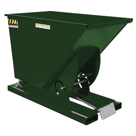 Vestil Light Duty Self-Dump Hopper .75 Cubic Yard 2000 lb Hunter Green D-75-LD-GRN-H