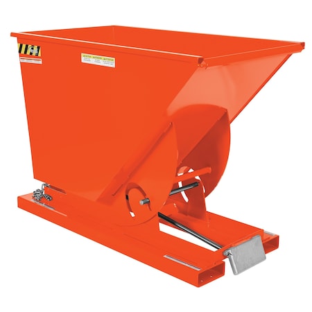 Vestil Light Duty Self-Dump Hopper .75 Cubic Yard 2000 lb Orange D-75-LD-ORG-C