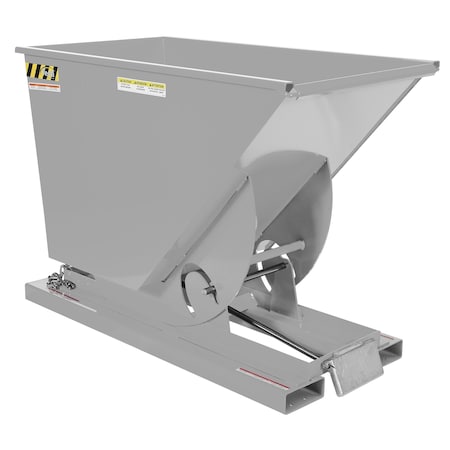 Vestil Light Duty Self-Dump Hopper .75 Cubic Yard 2000 lb Silver Lining D-75-LD-SL