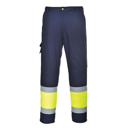 Portwest Hi-Vis Short Sleeve Work Shirt, Class 2, Type R, Poly/Cotton Kingsmill, Yellow/Black, L E067