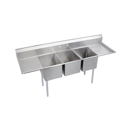 Elkay Sink, Scullery Mount, 1 Set, On Center Hole, #4 Finish E3C16X20-2-18X