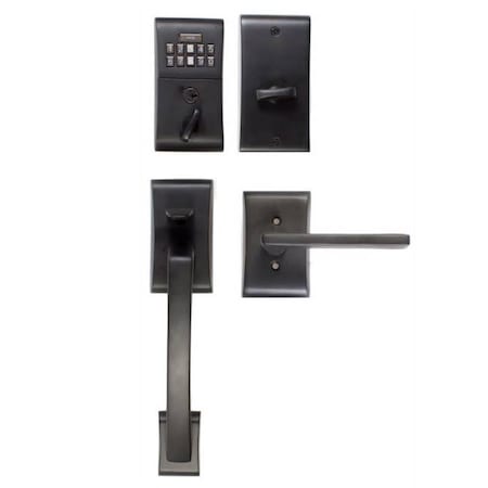 Emtek Flat Black Electronic E4817HLOUS19LH E4817HLOUS19LH