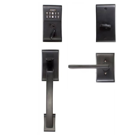 Emtek Flat Black Electronic E4817HLOUS19RH E4817HLOUS19RH