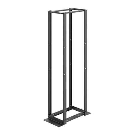 Nvent Hoffman Open Frame Rack, Black, Aluminum 4-Post E4DR19FM51U