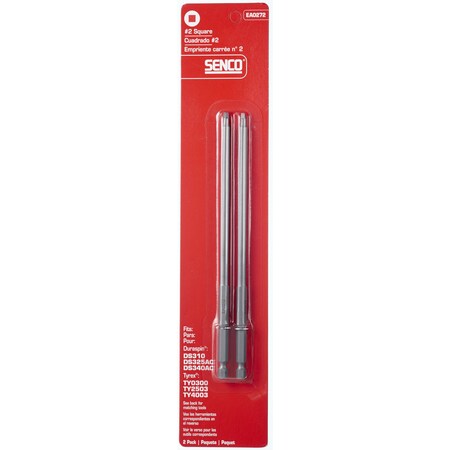Senco #2 Square Bit, 2 Pieces, 1/4" Shank, PK2 EA0272