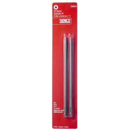 Senco #2 Square Bit, 2 Pieces, 1/4" Shank, PK2 EA0301