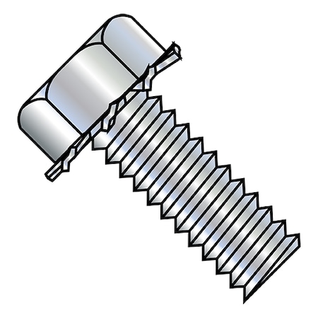 Zoro Select 1/4"-20 x 1/2 in Hex Hex Machine Screw, Zinc Plated Steel, 3000 PK 140807EH