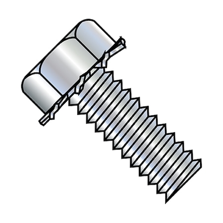Zoro Select 1/4"-20 x 1 in Hex Hex Machine Screw, Zinc Plated Steel, 1000 PK 1416EH