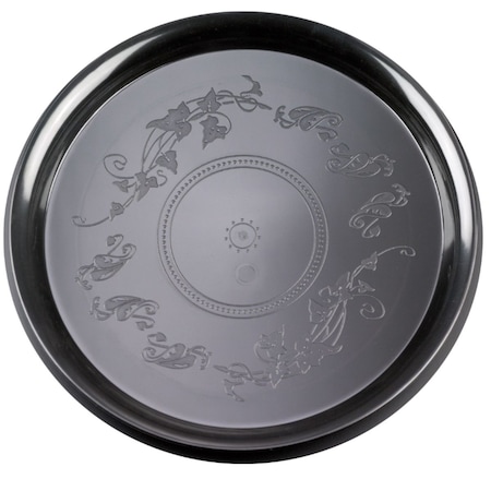 Emi Yoshi Round Plastic Deli Mate Tray 12", Black, Pk25 EMI-220B