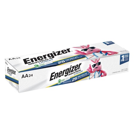 ENERGIZER Industrial Lithium AA Lithium Battery, 1.5V DC, 24 Pack LN91