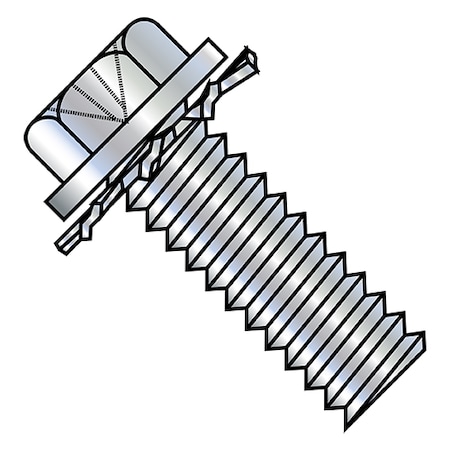 Zoro Select 6-32X1/4 PHIL HWH FT EXT SEMS ZINC AND BAKE, PK10000 0604EPW