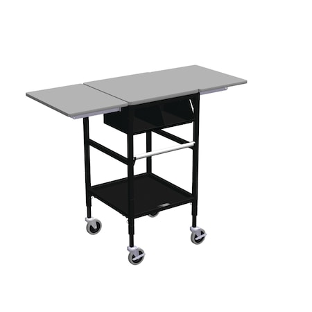 Irsg Sm Mobile Table w/Drop Lves, 2 Comp Org Bin, Roll Tag Bar & Btm Shelf ERGO-27-K7